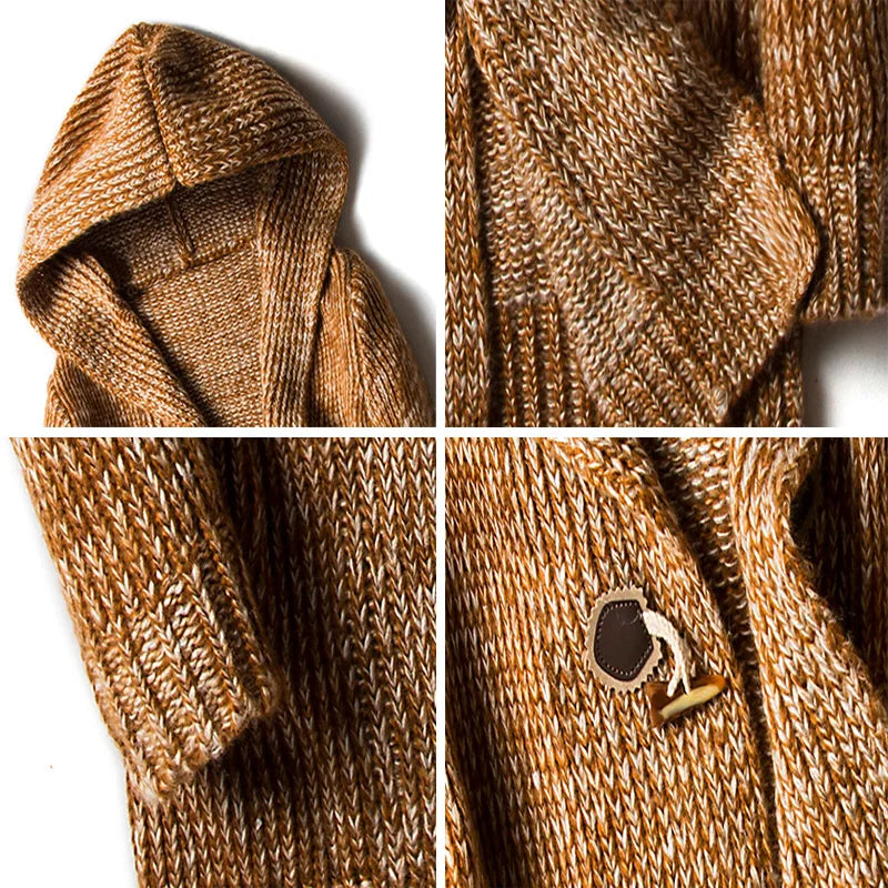 Cardigan long à capuche - Style masculin