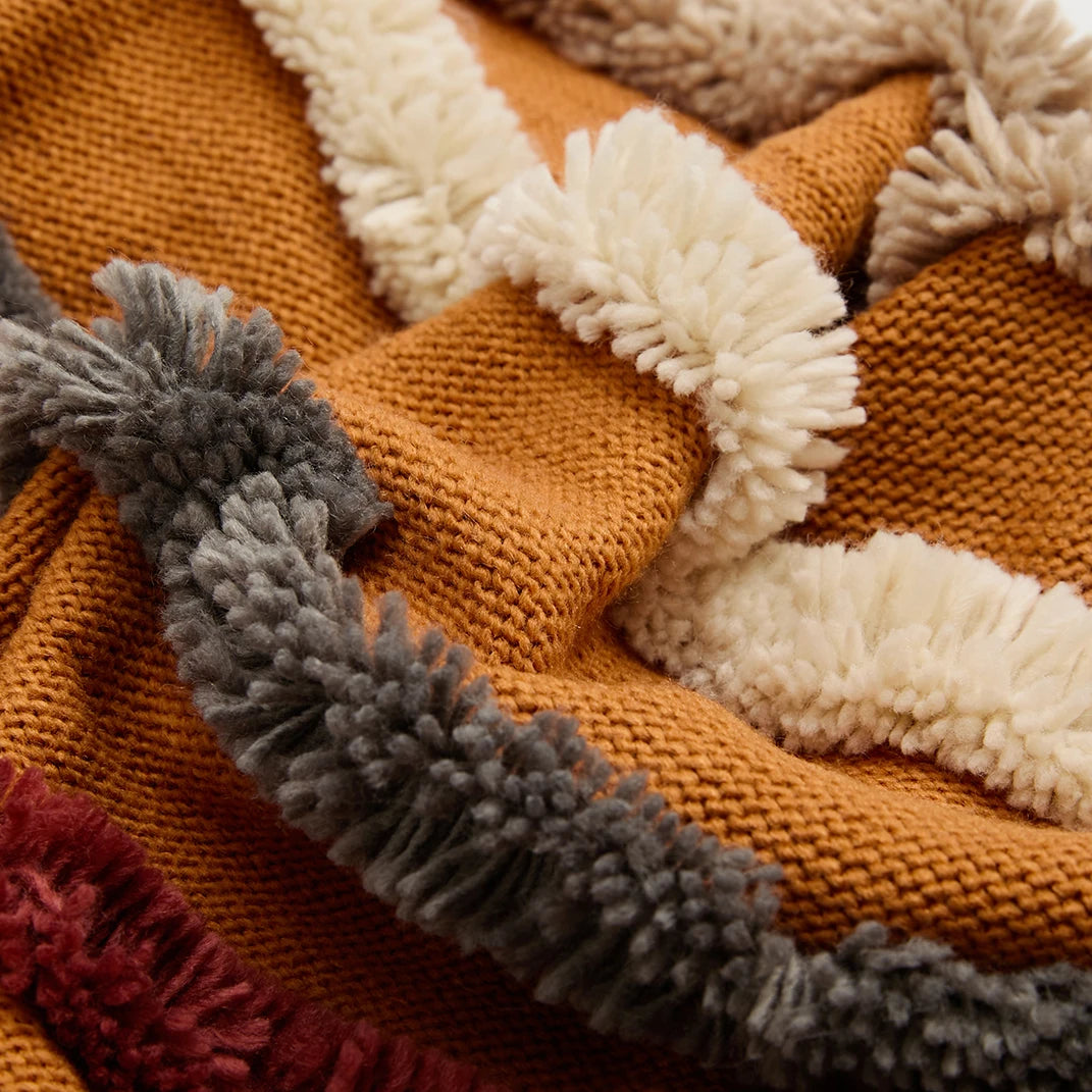 Housse de Coussin à Rayures Bohème