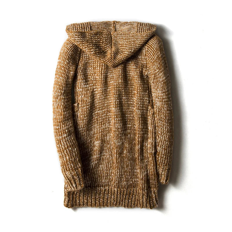 Cardigan long à capuche - Style masculin