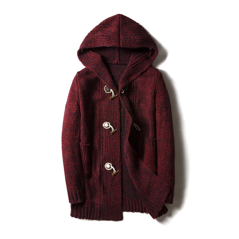 Cardigan long à capuche - Style masculin