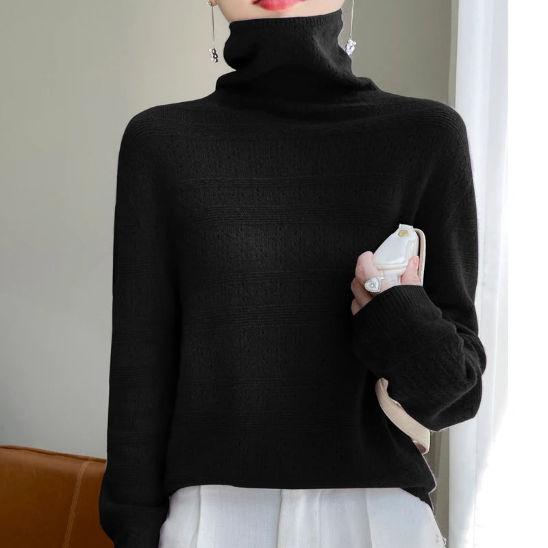 Pull Intemporel avec Col Empilé