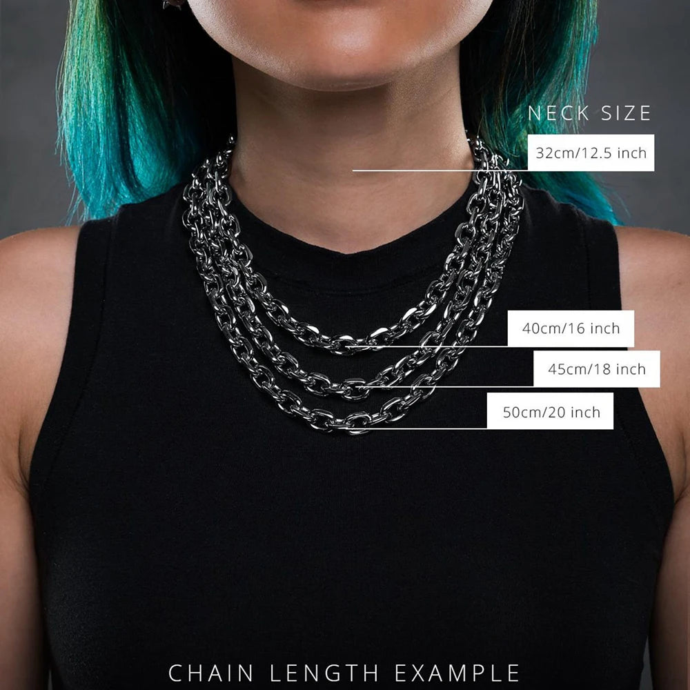 Collier Grunge en Acier Inoxydable 8mm
