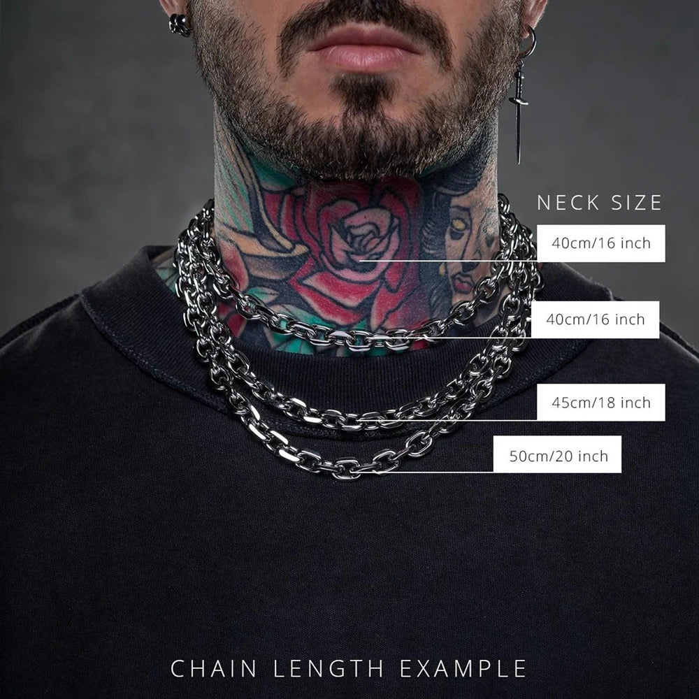Collier Grunge en Acier Inoxydable 8mm