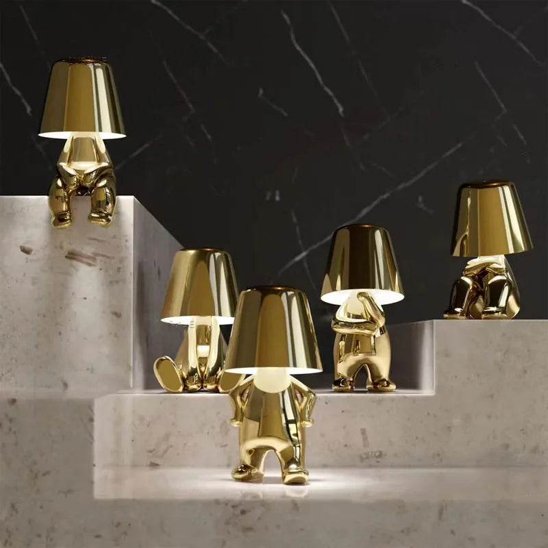 Lampe Pensante Italienne Enfant Doré