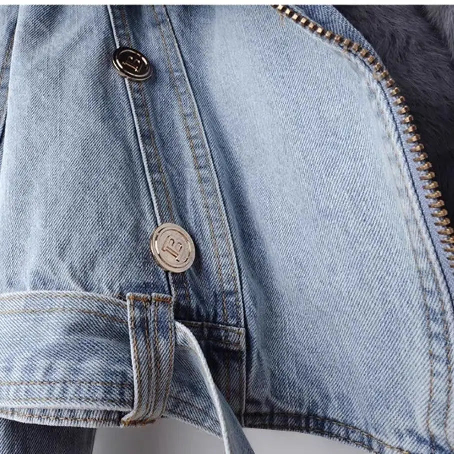 Parka chaude avec col en fausse fourrure