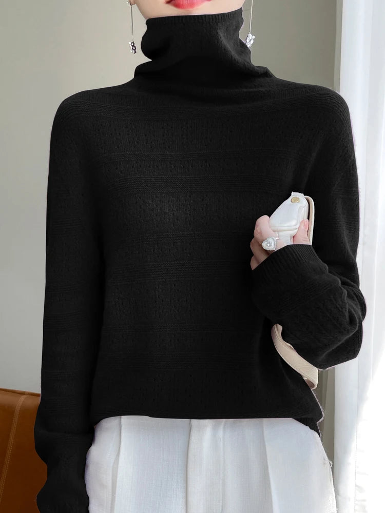 Pull Intemporel avec Col Empilé
