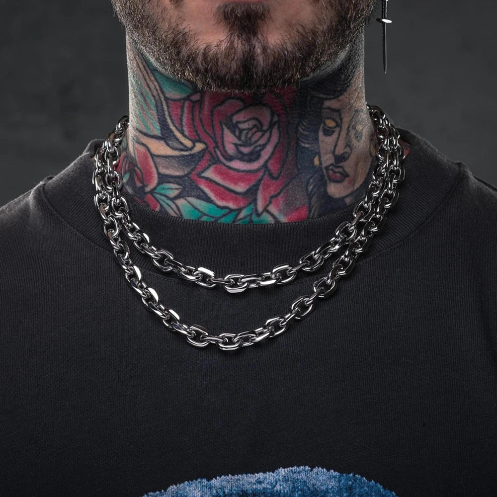 Collier Grunge en Acier Inoxydable 8mm