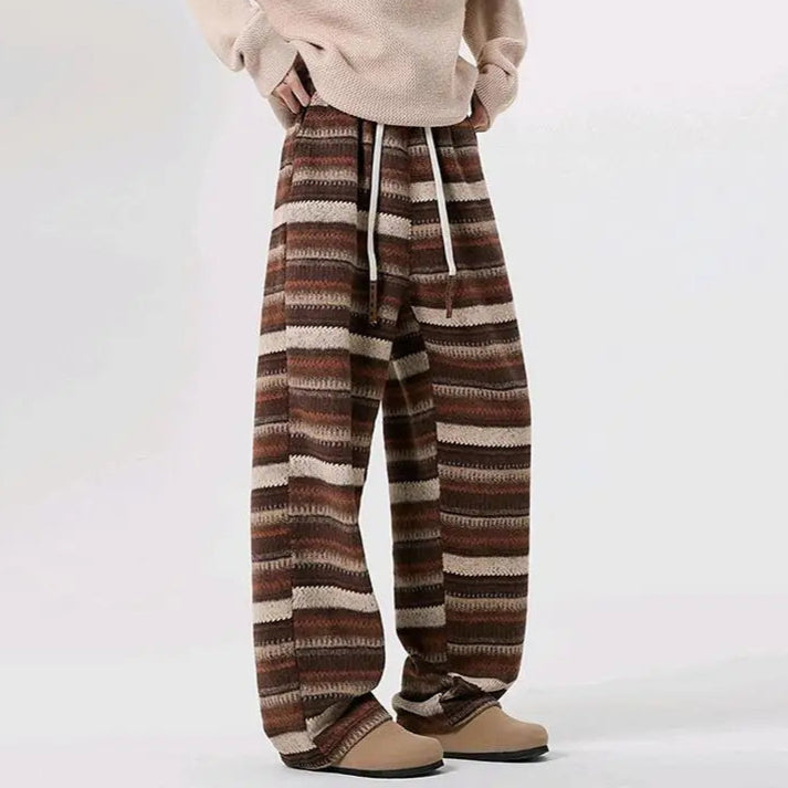 Pantalon Homme en Laine à Rayures
