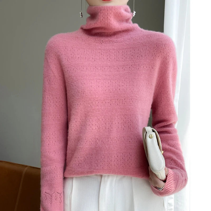 Pull Intemporel avec Col Empilé