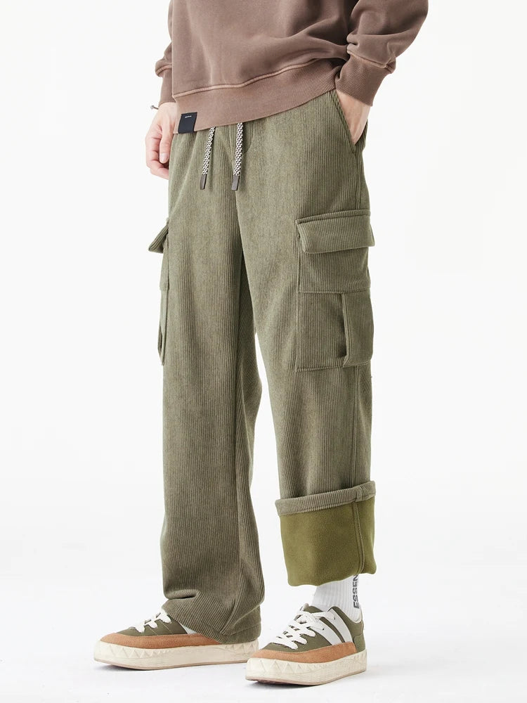 Pantalon cargo velours côtelé homme