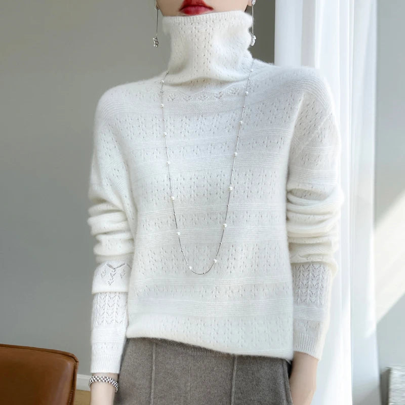 Pull Intemporel avec Col Empilé