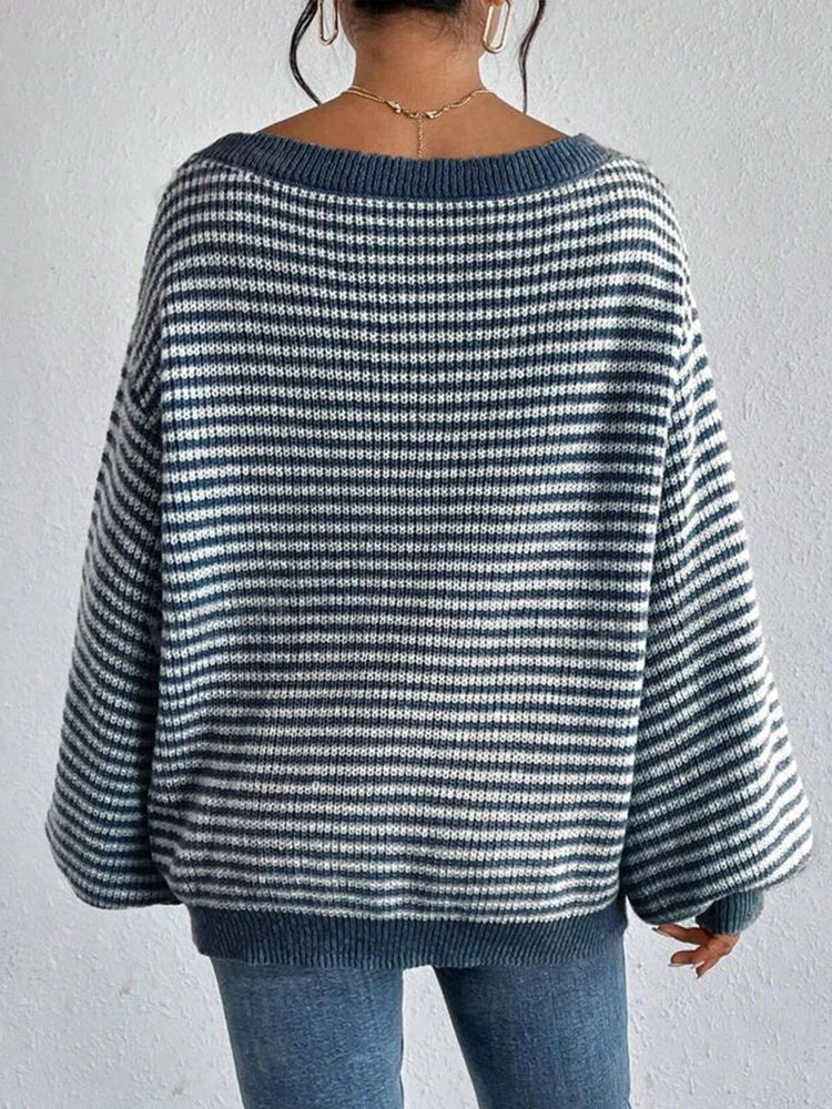 Pull Relax en Maille à Épaules Tombantes