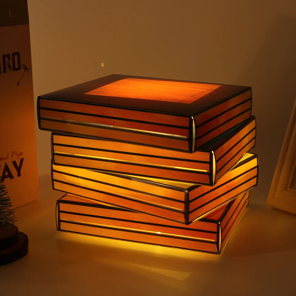 Lampe Livres Empilés Vintage