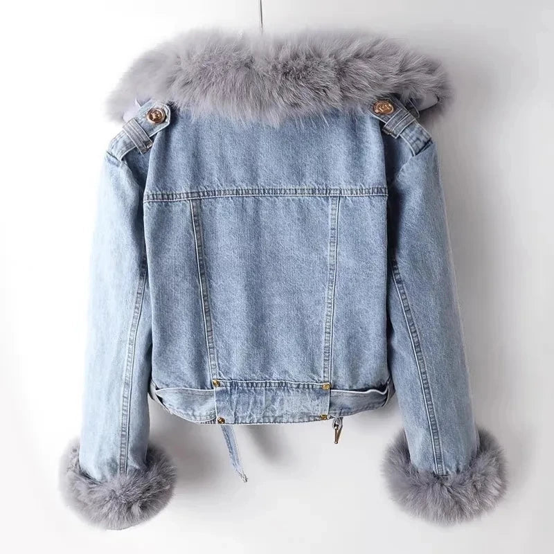 Parka chaude avec col en fausse fourrure