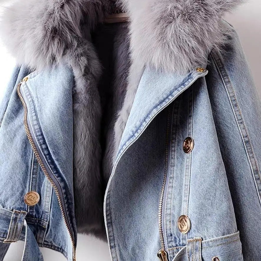 Parka chaude avec col en fausse fourrure