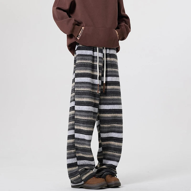 Pantalon Homme en Laine à Rayures