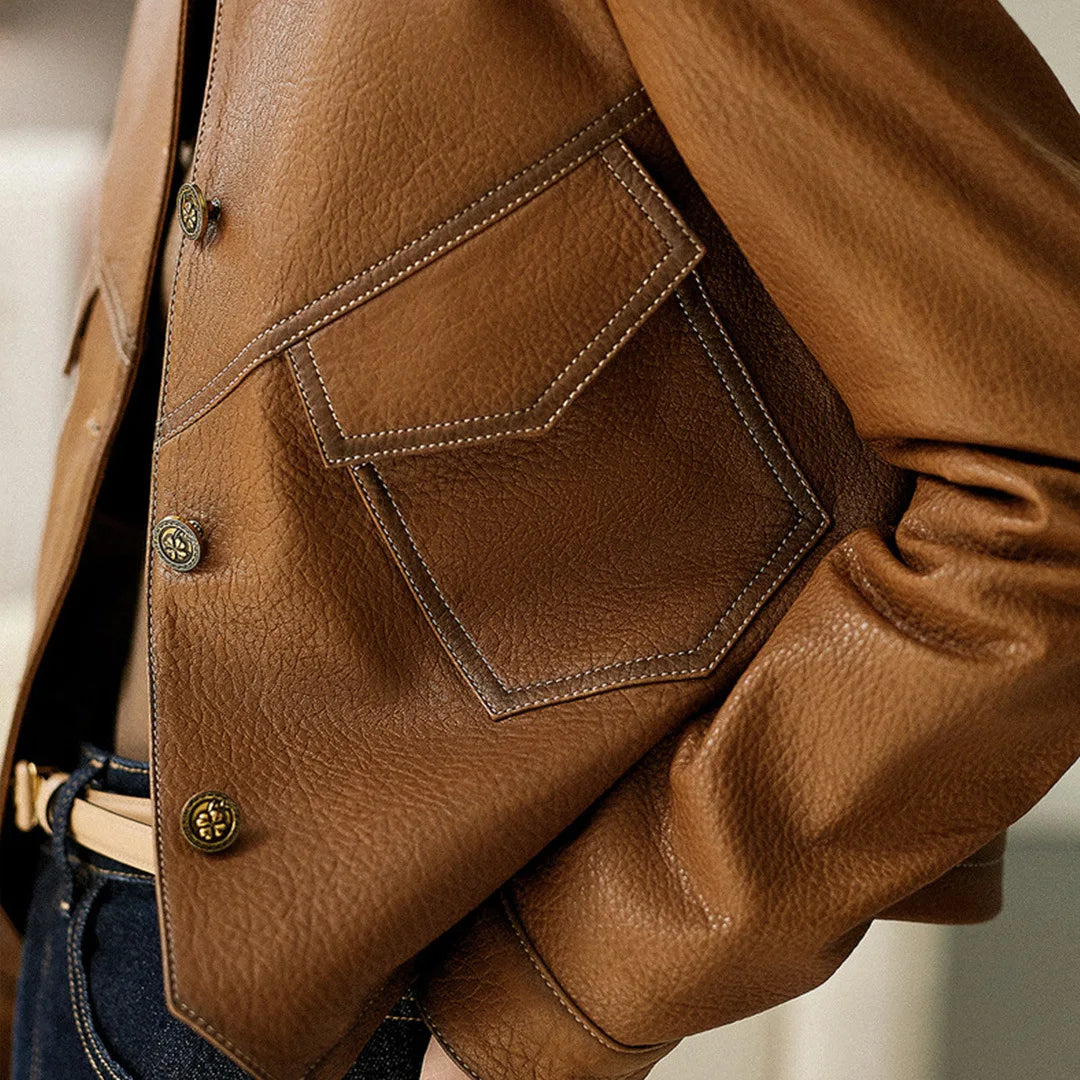 Veste slim en cuir PU automne/hiver femme