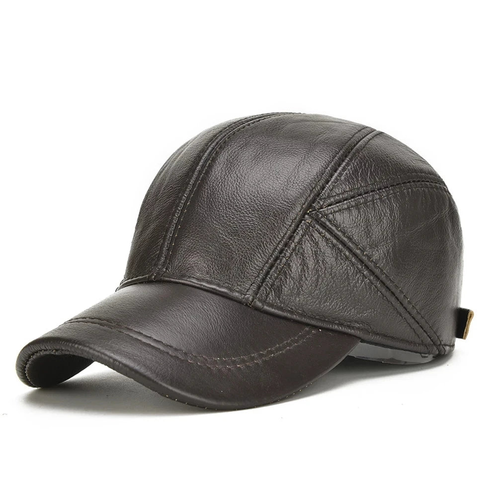 Casquette en cuir véritable homme - Hiver stylé