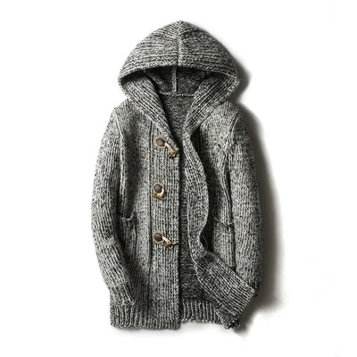 Cardigan long à capuche - Style masculin