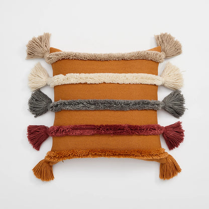 Housse de Coussin à Rayures Bohème