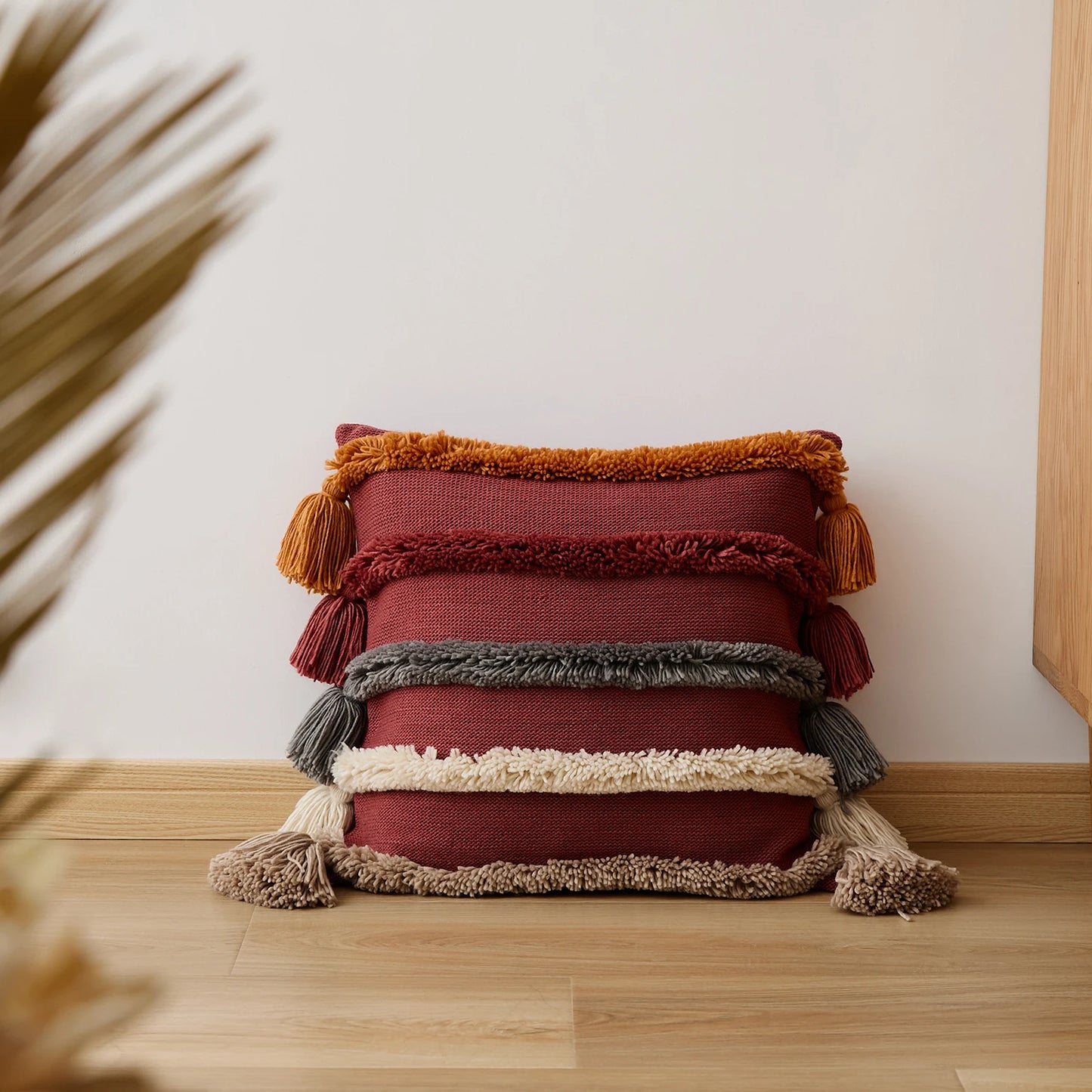 Housse de Coussin à Rayures Bohème