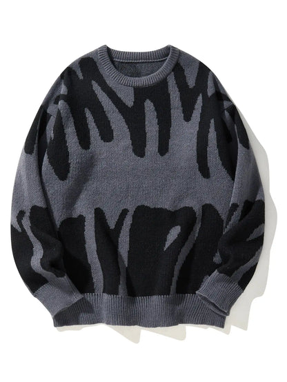 Pull Homme à Motif Jacquard Contrasté