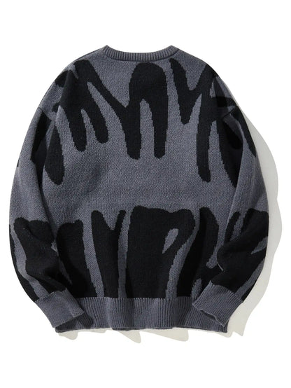 Pull Homme à Motif Jacquard Contrasté