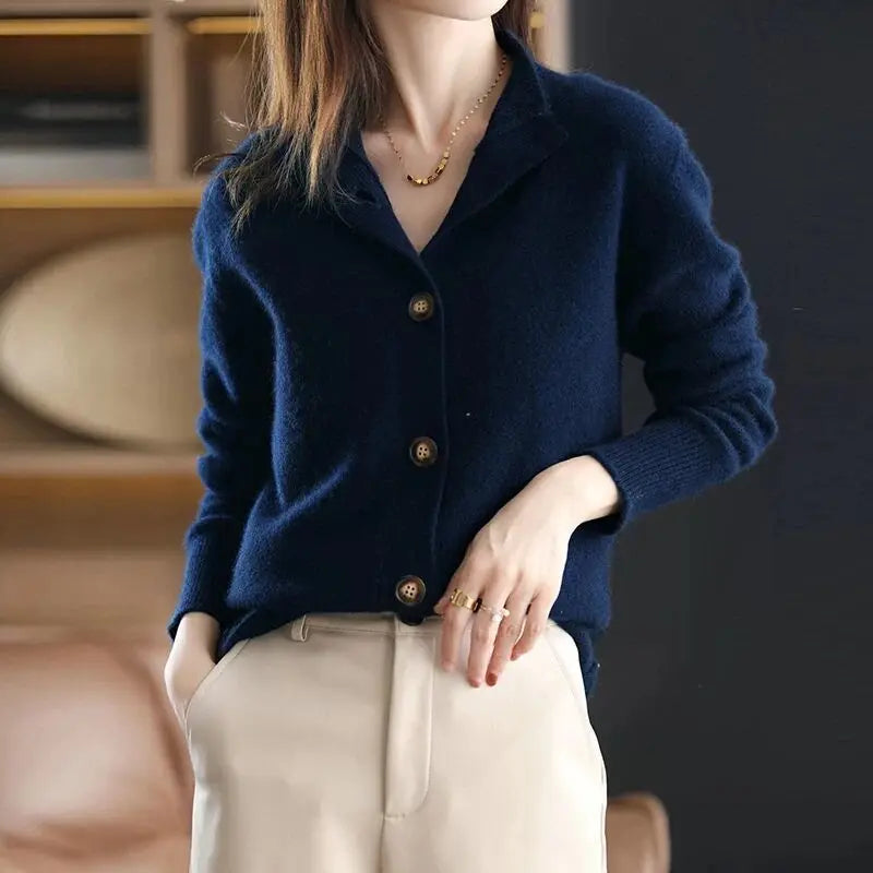 Cardigan col montant en maille pour un look chic