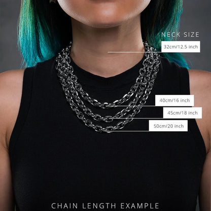 Collier Grunge en Acier Inoxydable 8mm