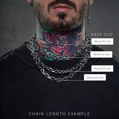 Collier Grunge en Acier Inoxydable 8mm