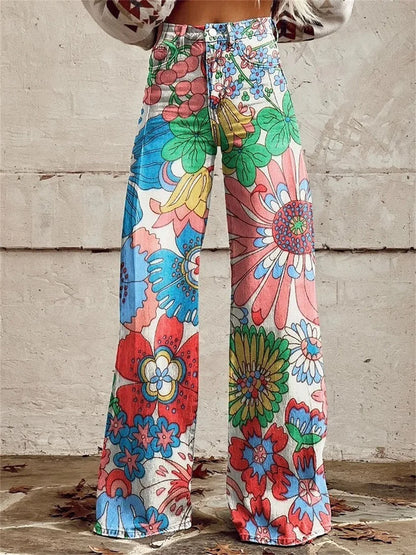 Jean évasé taille haute femme