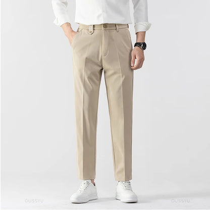 Pantalon classique couleur unie pour homme