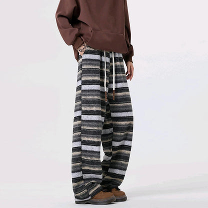 Pantalon Homme en Laine à Rayures