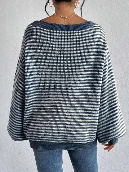 Pull Relax en Maille à Épaules Tombantes