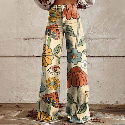 Jean évasé taille haute femme