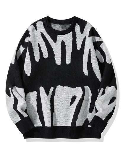 Pull Homme à Motif Jacquard Contrasté