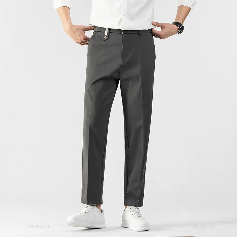 Pantalon classique couleur unie pour homme