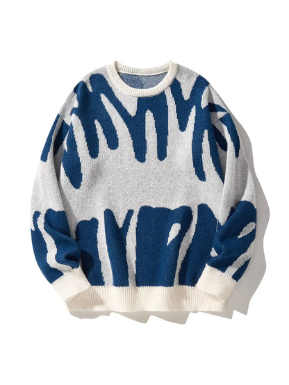 Pull Homme à Motif Jacquard Contrasté