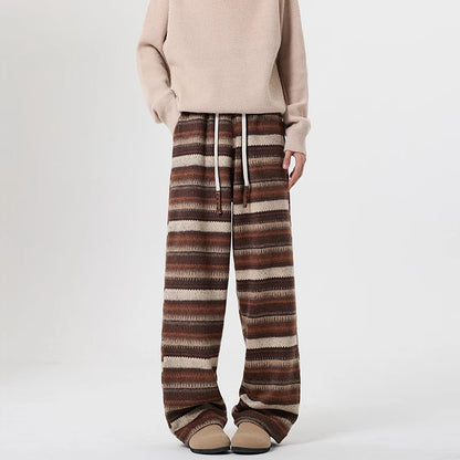 Pantalon Homme en Laine à Rayures