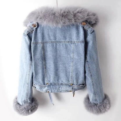 Parka chaude avec col en fausse fourrure