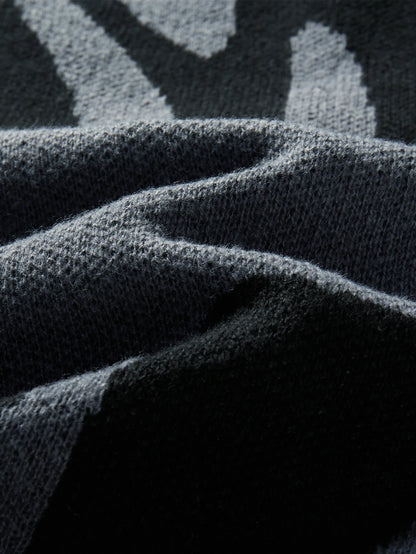Pull Homme à Motif Jacquard Contrasté